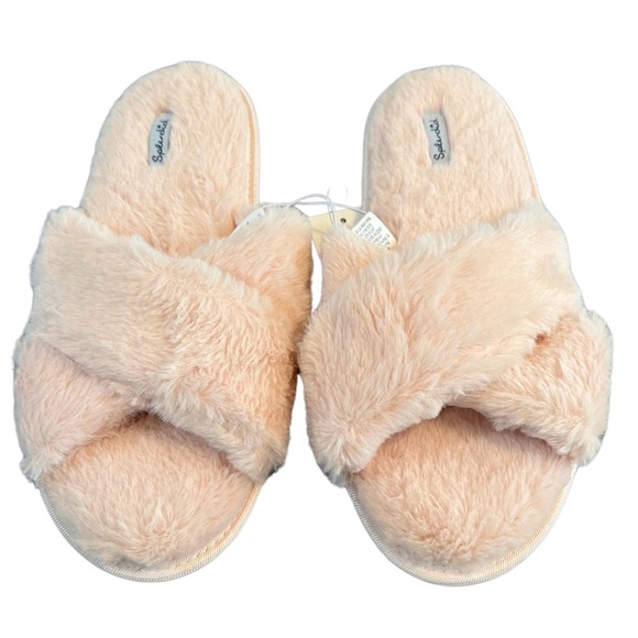 Splendid Sleep New York - Open Toe Faux Fur Slippers - Picture 1 of 12